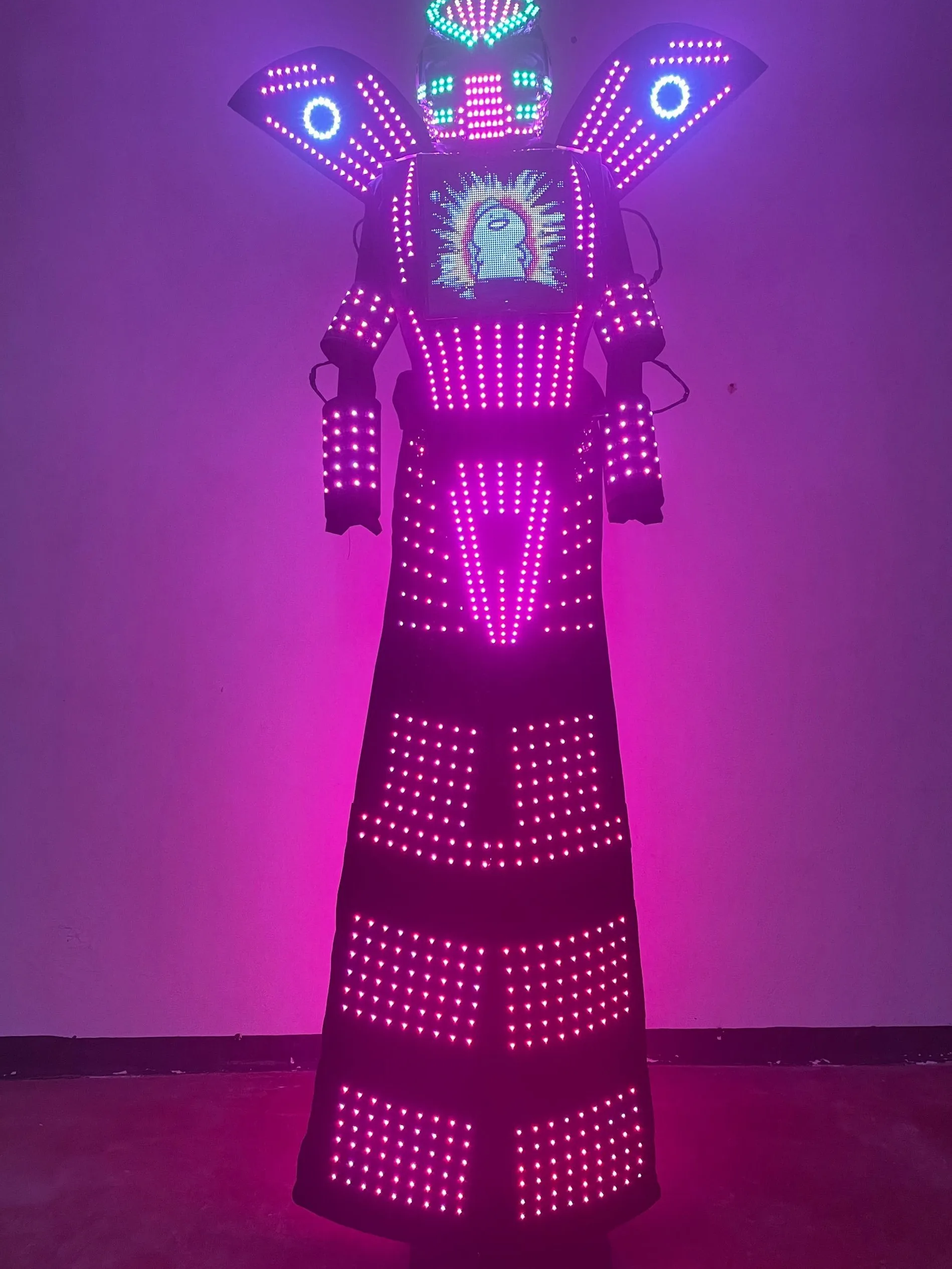 Hot LED Robot Stilts Walker Suit Full Color Pixel LED Light Costume with Multiple modes DJ Electronic Music Party Show