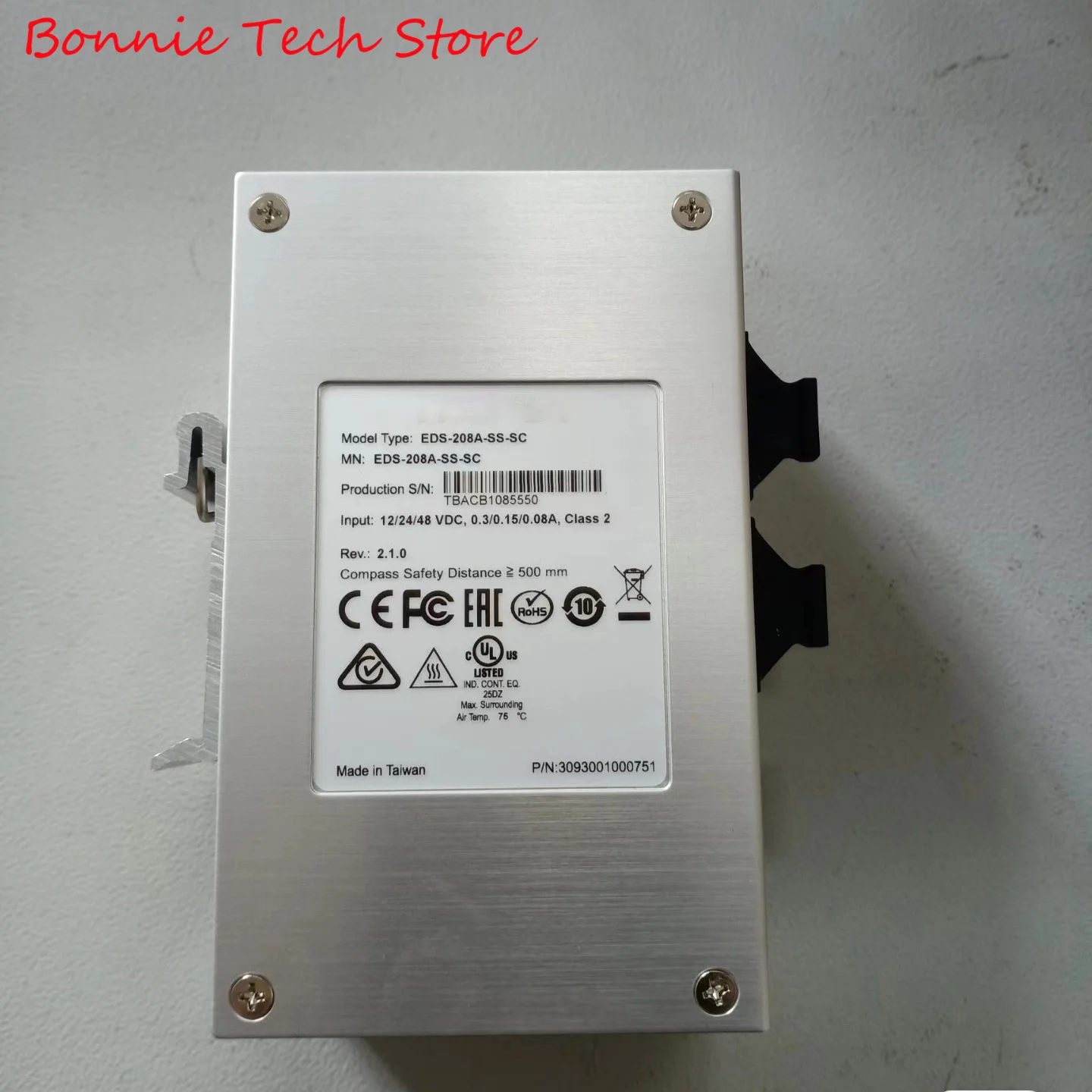 EDS-208A-SS-SC for Moxa Unmanaged Ethernet switch with 6 10/100BaseT(X) ports, 2 100BaseFX single-mode ports with SC connectors