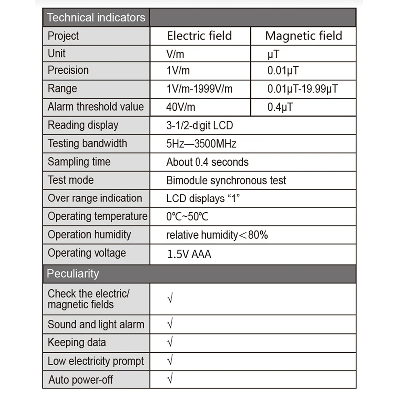 Elektromagnetischer Strahlungstester Haushalt Outdoor Nuklearer Strahlungstester Elektromagnetischer Strahlungsdetektor