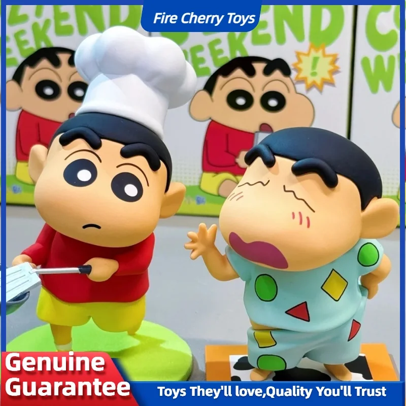 

Оригинальный карандаш Шин-Чан, уютная серия выходных, слепая коробка, кавайная фигурка, анимационная периферийная кукла для девочек, Рождественский подарок, игрушка, орнамент