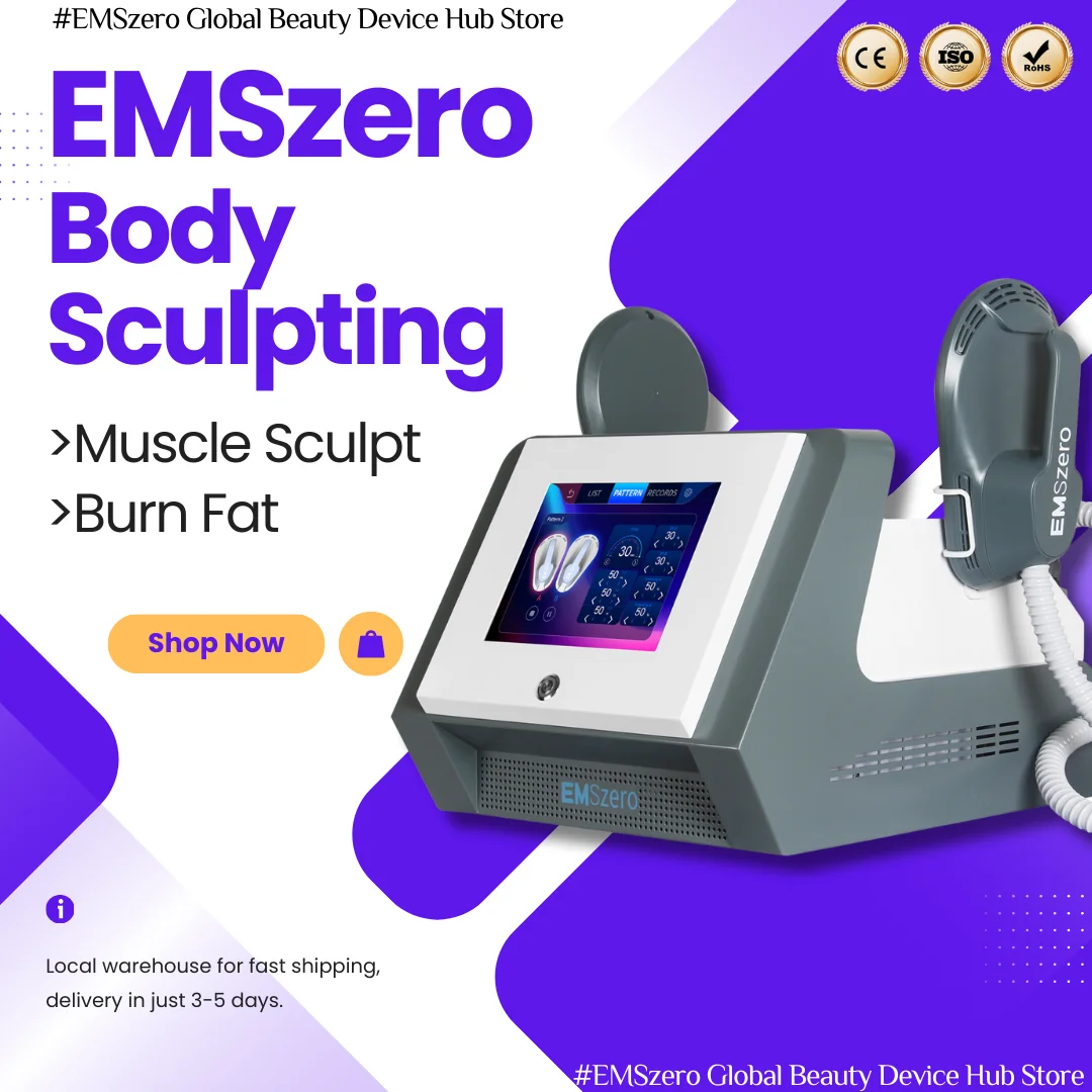 Ems Body Sculpt Machine EMSzero RF 6500W Eletric Muscle Stimulator Device Desktop Hiemt Slimming Beauty Machine with 2RF Handles