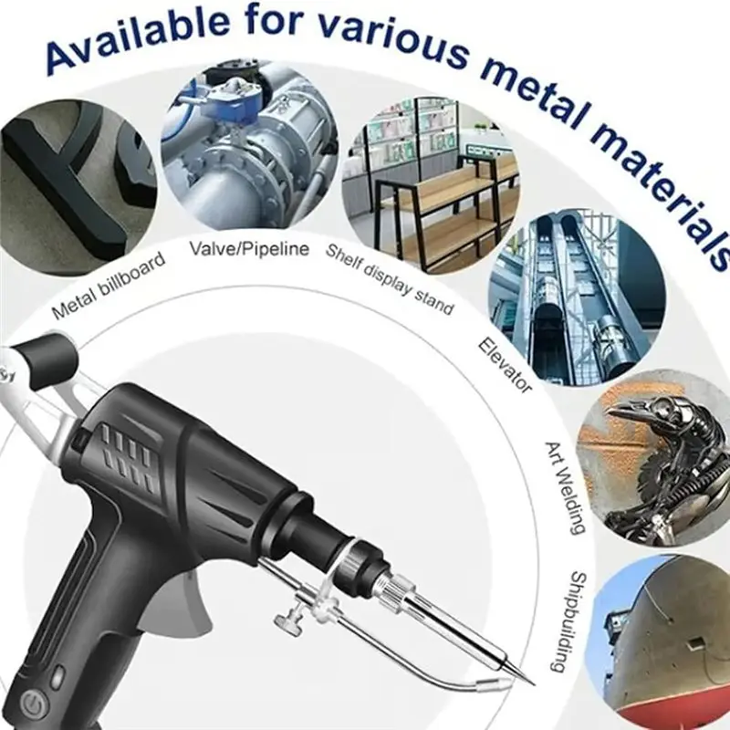 A74E-Multi-Function Soldering Iron, Rectionrae Welder Set, Rectionrae Internally Heated Industrial Welding Tools US Plug Black