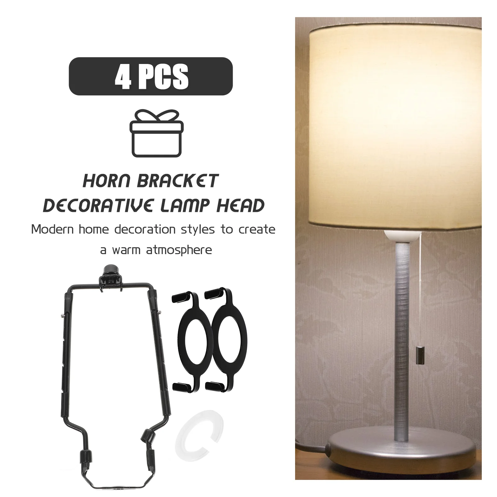 Lighting Horn Bracket Lamp Shade Heavy Duty Harp Holder Accessories Parts Lampshade Adapter Alloy for Floor Table