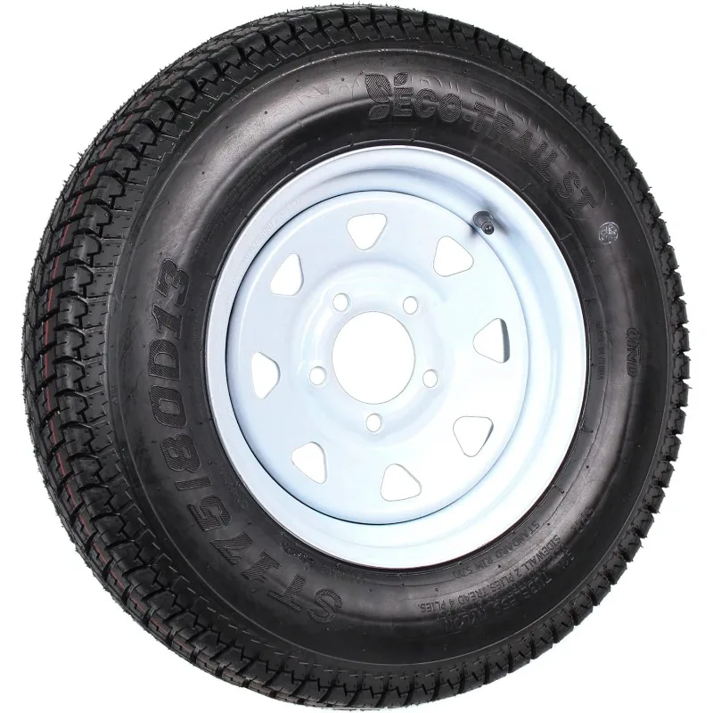 Ban Trailer 2-Pack Rims ST175/80D13 B78-13 Load Range C 5 Lug 13" Roda Jari-Jari Putih - Garansi 2 Tahun dengan Roadside Assistance Gratis