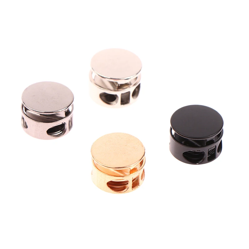 10pcs Metal Cord Lock Clamp Toggle Clip Stopper Buckles For Rope Lanyard Drawstring Bag Shoelace Part 2 Holes Shoes Accessories