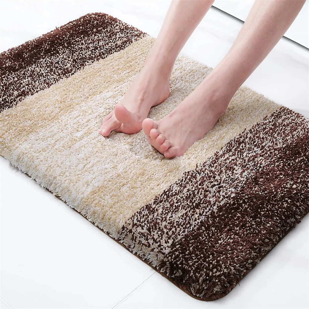 Olanly Super Absorbent Bathroom Mat Bath Anti-Slip Carpet Rug Kitchen Entrance Soft Door Bathtub Quick Bath Foot Mats Shower Mat