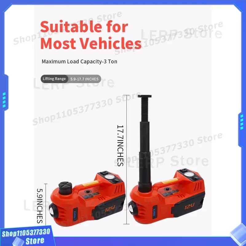 12V Electric Hydraulic Jack 3T 5T Car Repair Tool Kit with Impact Wrench 5 in 1 6 in 1 Auto Maintenance Equipment for Garage