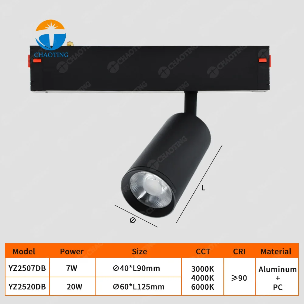 Smart Adjustable Rotatable LED Spot Track Light COB Magnetic Track Spotlight Adjustable Focus for Interior Rail Lighting Systems
