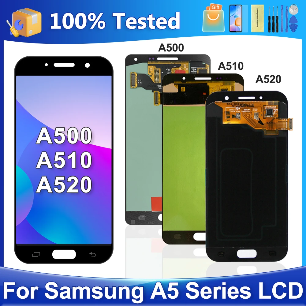 5.0\'\'A5 2015 2016 2017 5.2\'\'For Samsung For A500 A510 A520 LCD Display Touch Screen Digitizer Assembly Replacement