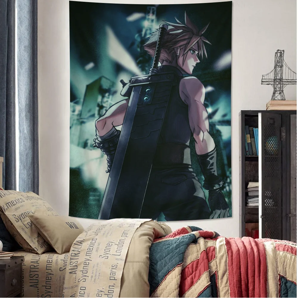 

F-Final F-Fantasy Cloud Strife DIY Wall Tapestry Art Science Fiction Room Home Decor Wall Art Decor