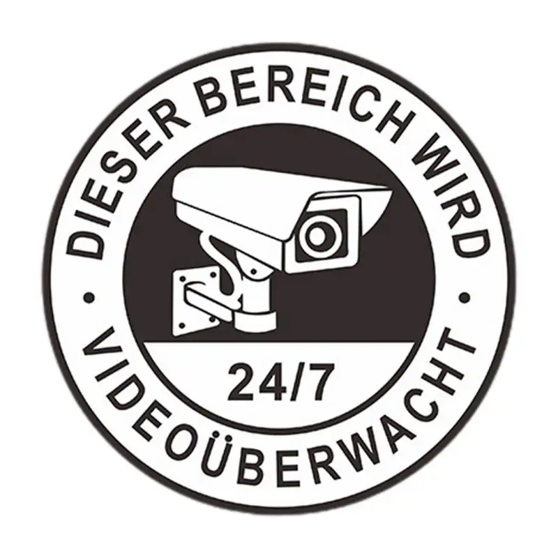 Camera Observation Sign 24 Hour Video Observation Decal Waterproof Observation Labels Camera Alarm System Stickers For Home