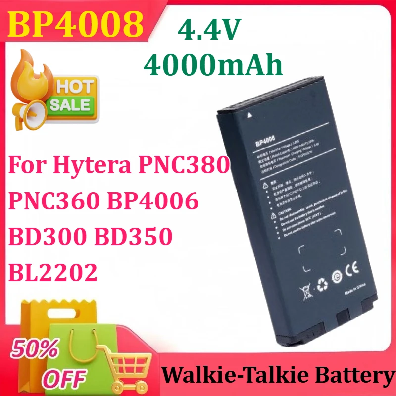 

New for Hytera PNC380 PNC360 BP4008 BP4006 BD300 BD350 BL2202 Walkie talkie battery