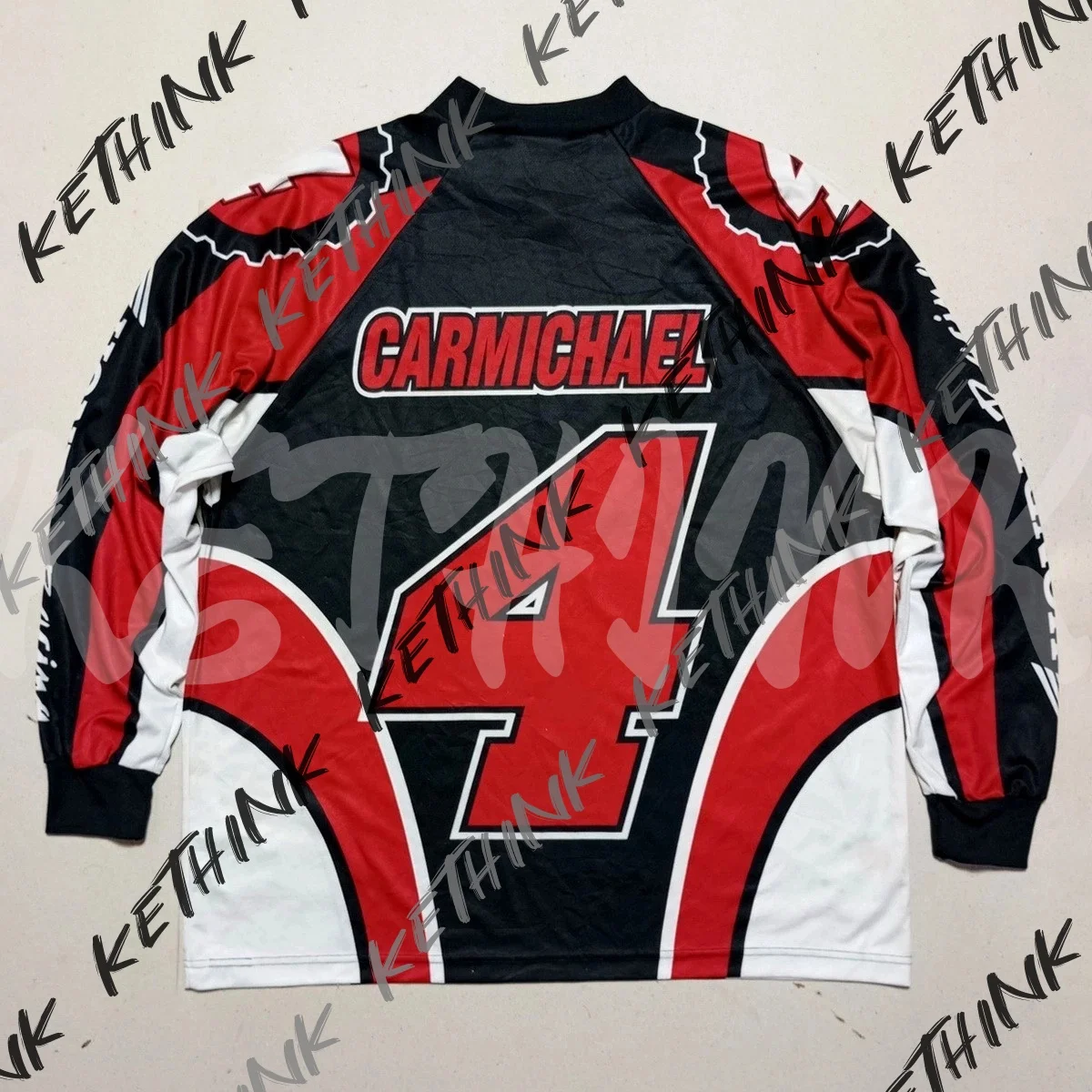 

Винтажная Джерси для мотокросса Honda Carmichael No 4, дышащая рубашка для верховой езды с длинными рукавами Y2K, велосипед для грязи, горные гонки