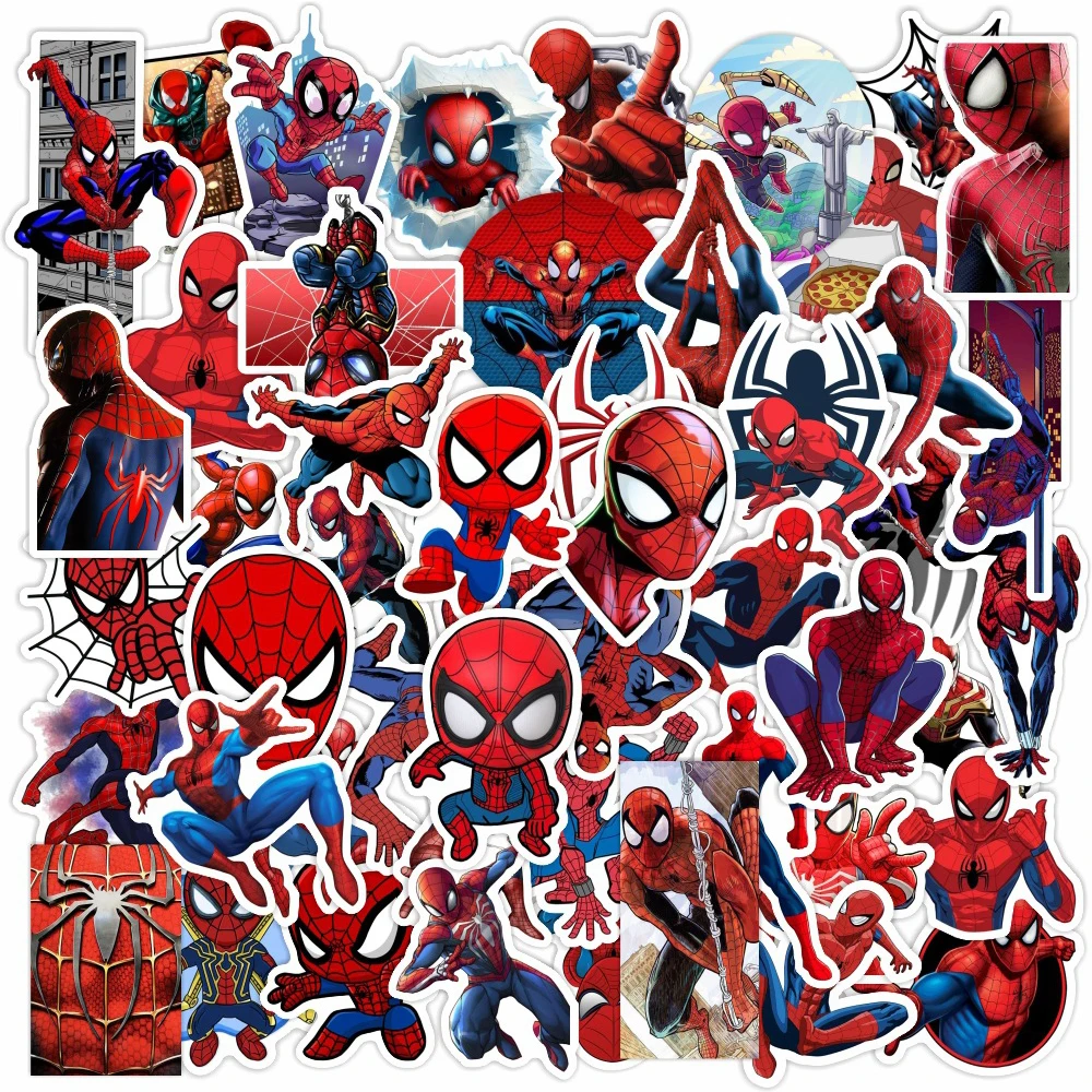 10/30/50pcs Disney Cool Super Hero Cartoon Stickers The Avengers Anime SpiderMan Decals Notebooks Phone Skateboard Kids Gift