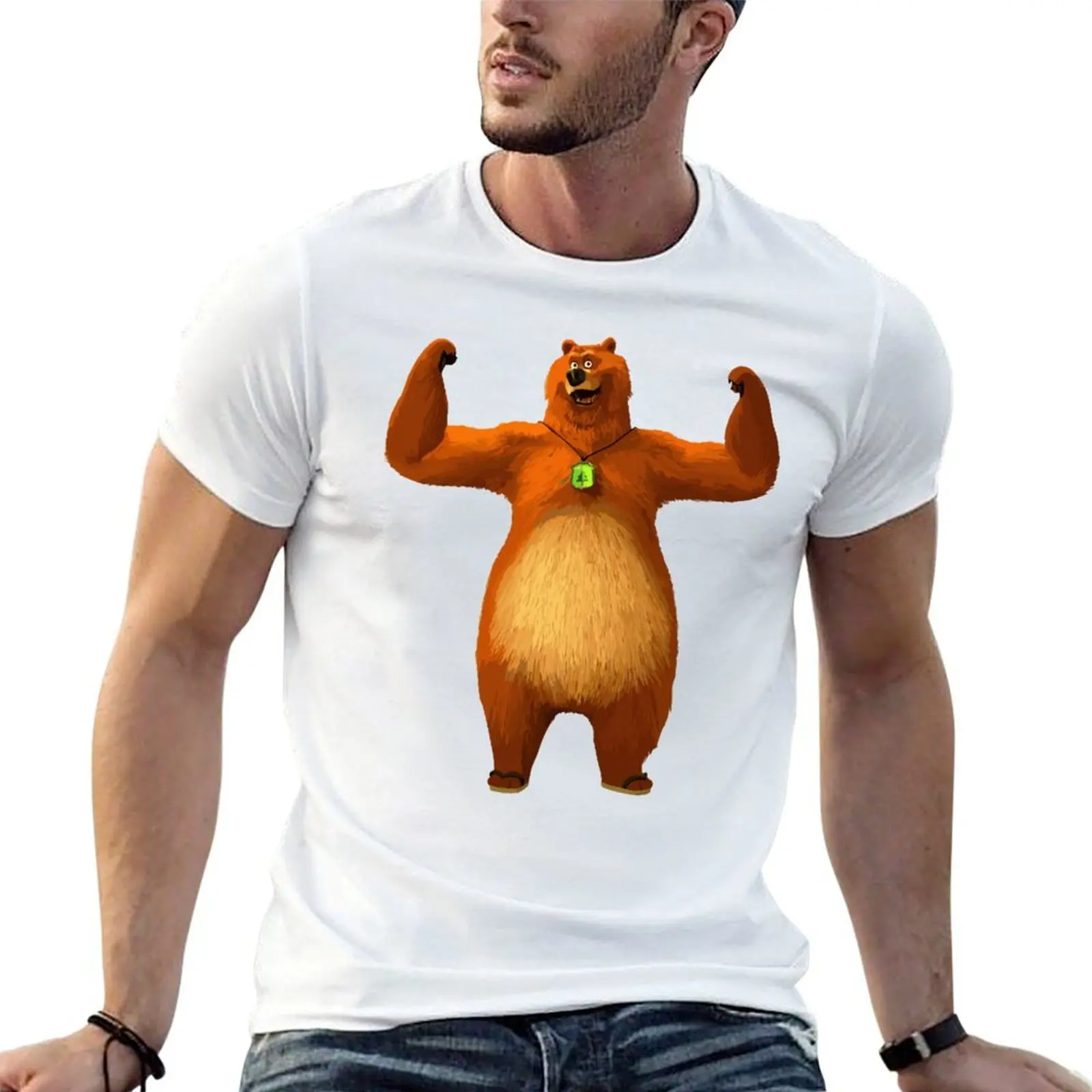 

happy Grizzy and Lemmings cartoon T-Shirt t shirts for man graphic tees t shirt man designer T-Shirt