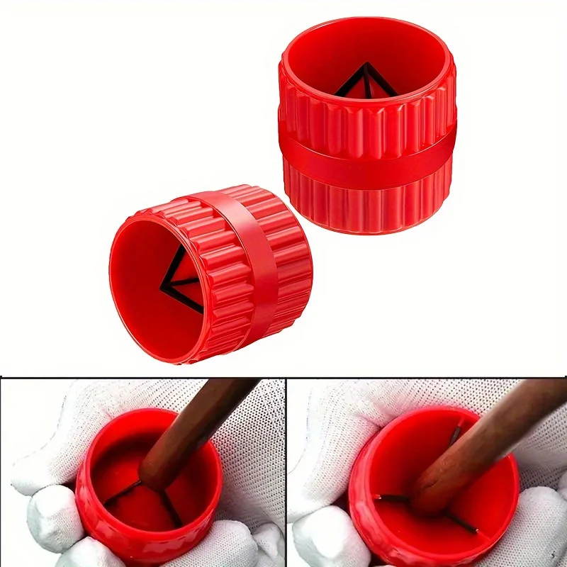Pipe Deburring Reamer Red Inner-Outer Reamer Tubing Chamfer Tool For PVC Copper Aluminum Tubes Handy Tool or reamer durable use