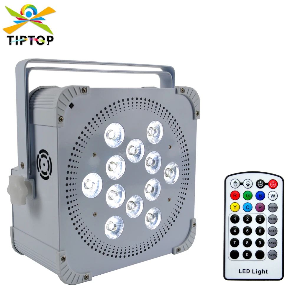 TIPTOP 12x18W RGBWA UV 6IN1 Color Battery Wireless Led Par Light Big LED Display Infrared Remote Control High Power Par Cans