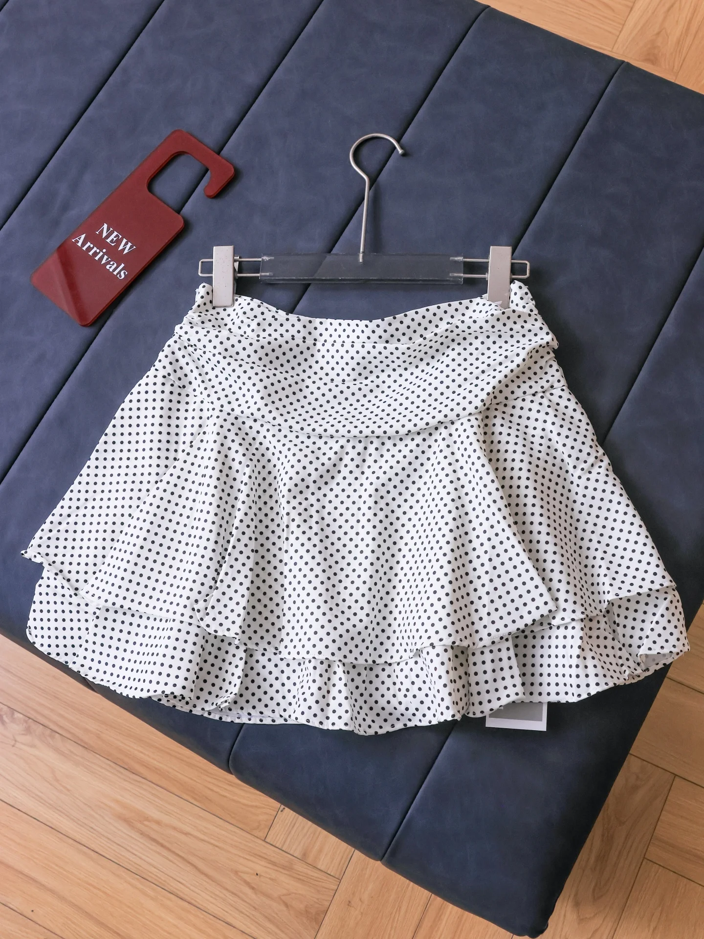 Modern Retro Polka Dot Color Block A-Line  Skirt Women's Short Skirts Age Reduction High Waist Cake Skirt Polyester Fiber