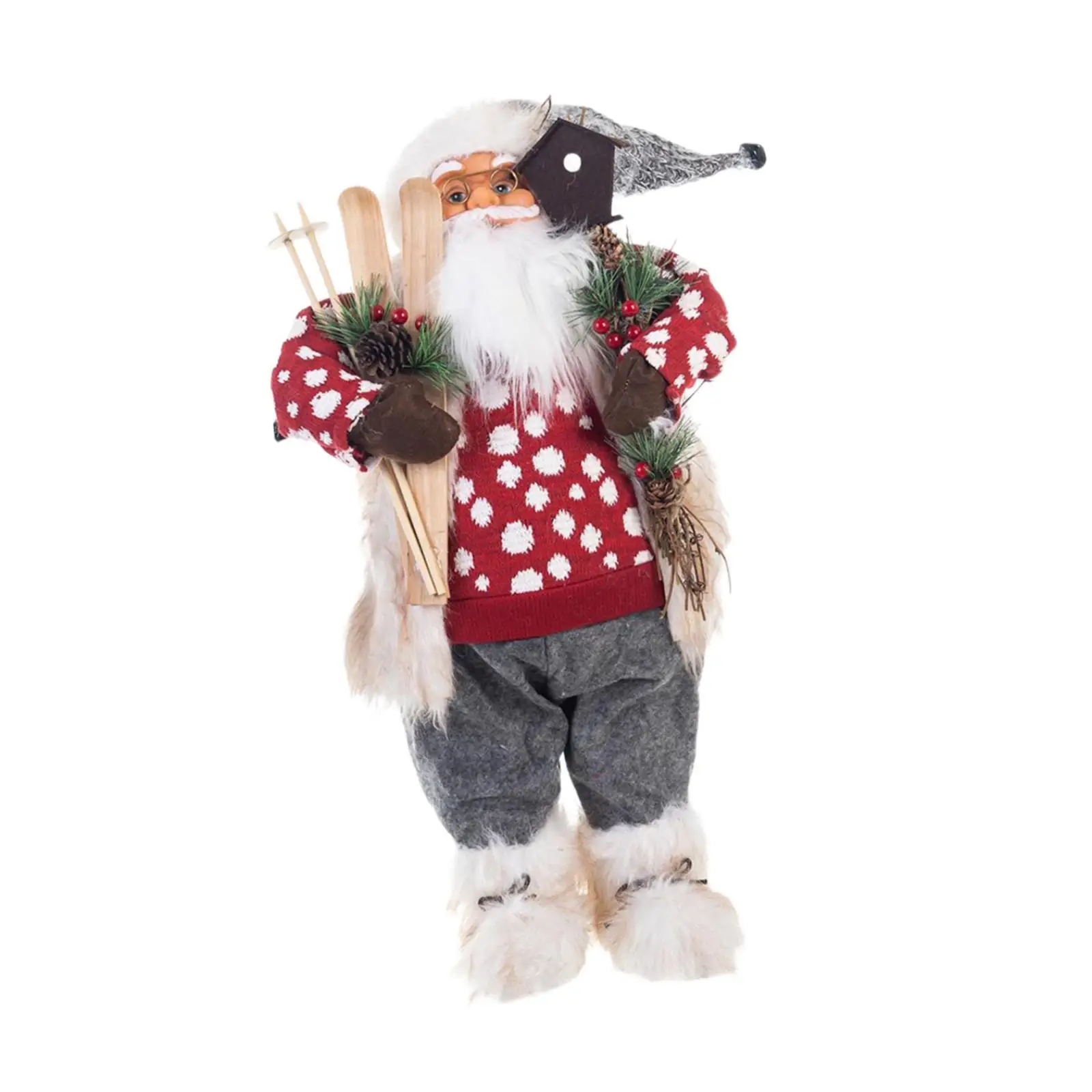 

Santa Figure Table Centerpiece Santa Claus Doll for Holiday Bedroom Cabinet