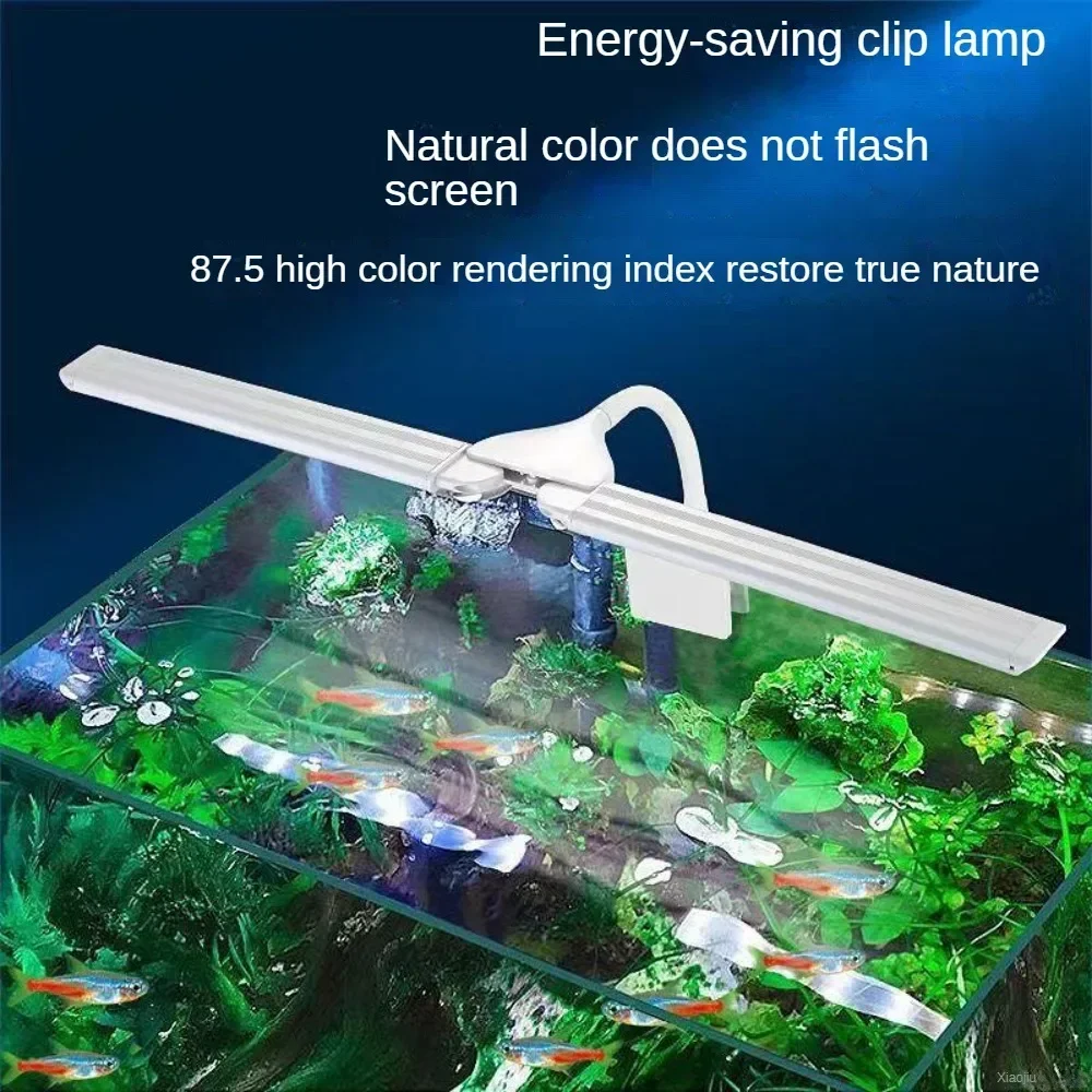 Fish Tank LED Light  Folding Clip Light Blue White and Red Blue Full Spectrum Water Plant  Mini Aquarium Lamp Independent Switch