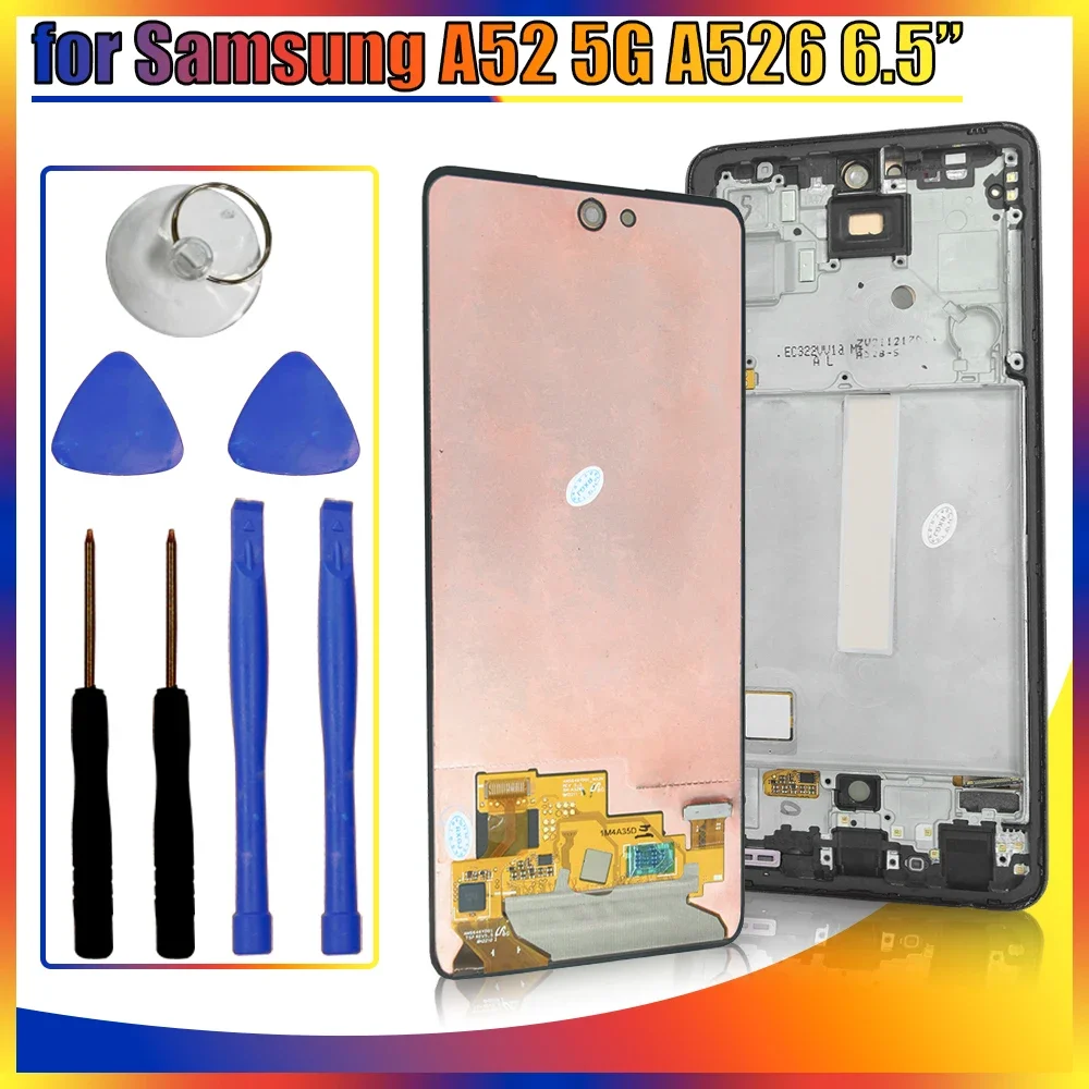 A52 5G LCD para Samsung Galaxy A52 5G A526B pantalla LCD reemplazo del Panel de la pantalla táctil para Samsung A52 A526 A526U A526W pantalla