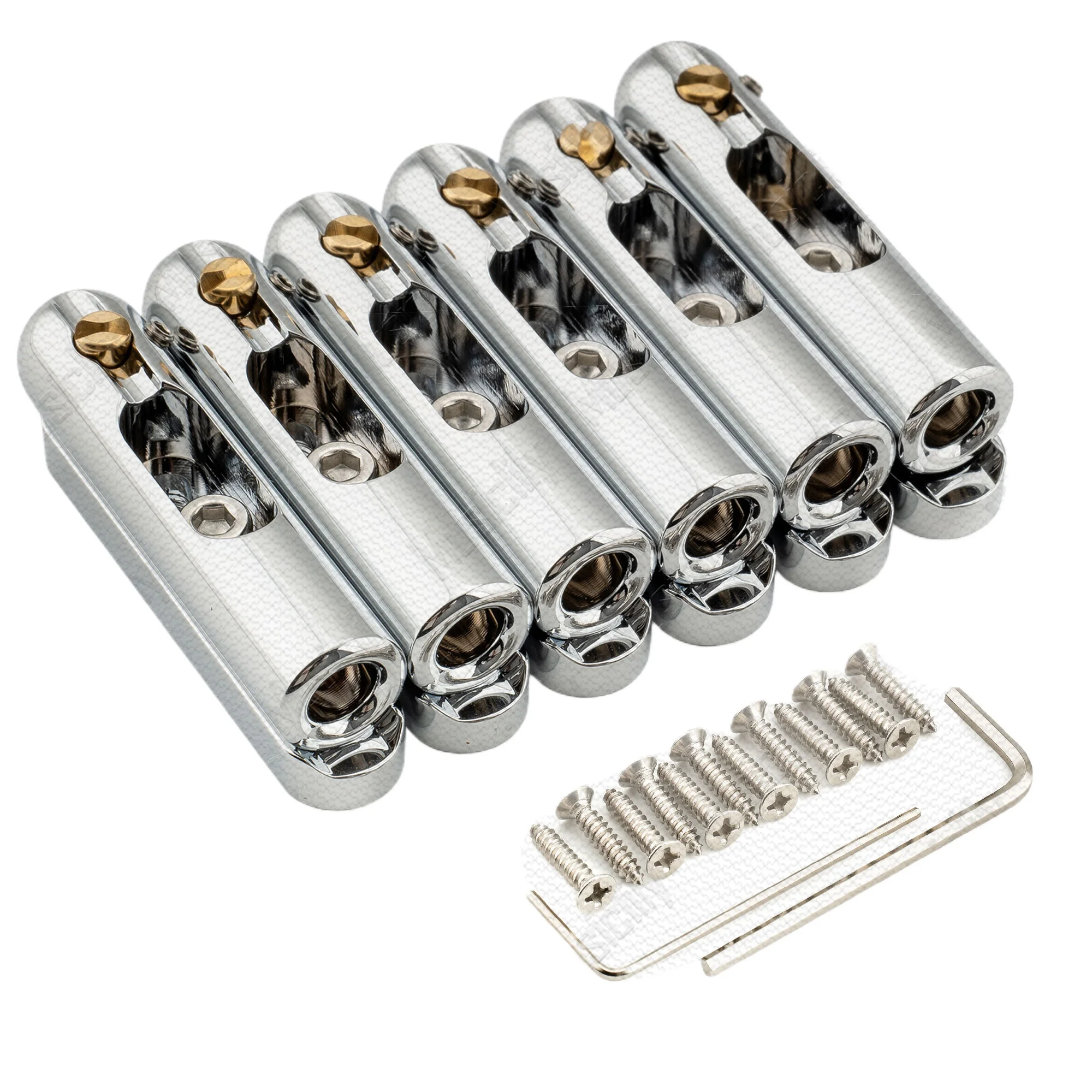 Solid Brass 6 String Independent Split Guitar Bridge Saddles Single Individual Guitar Tremolo Tailpiece Bridge