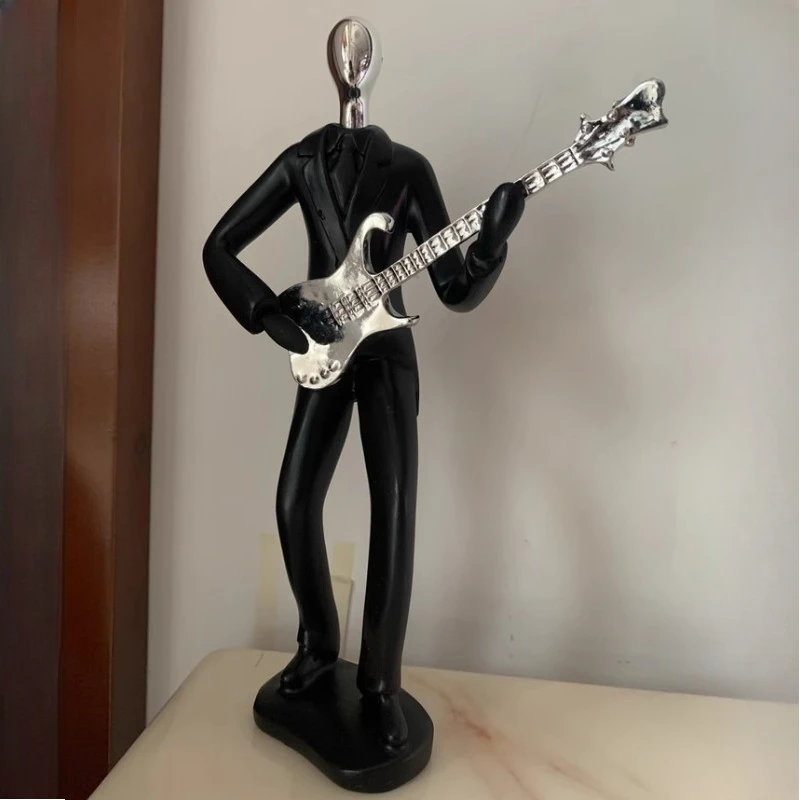 

Sculpture Music Band Guitarist Player Figure Model Crafts Statue Art Carving Figurine Home Decoration Room Ornaments