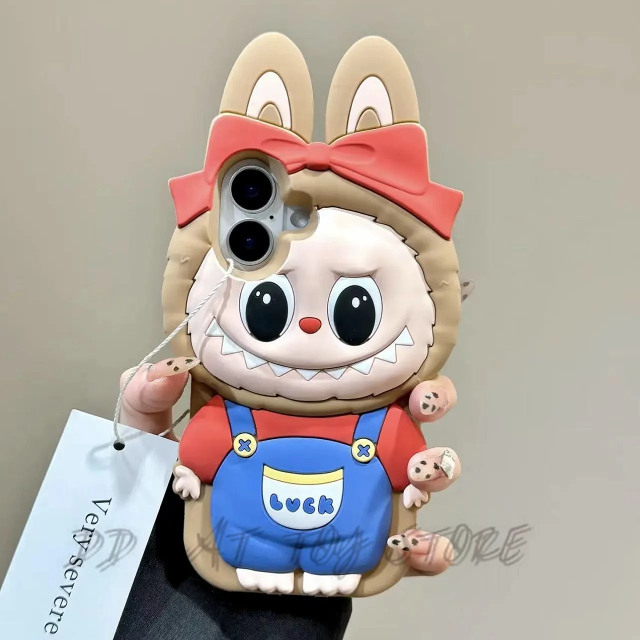 3d Labubu Soft Silicone Cases For Iphone 16 Promax 15 14 Plus 13 12 11 Pro Max Phone Case Romper So Cute Cartoon Cover Fundas