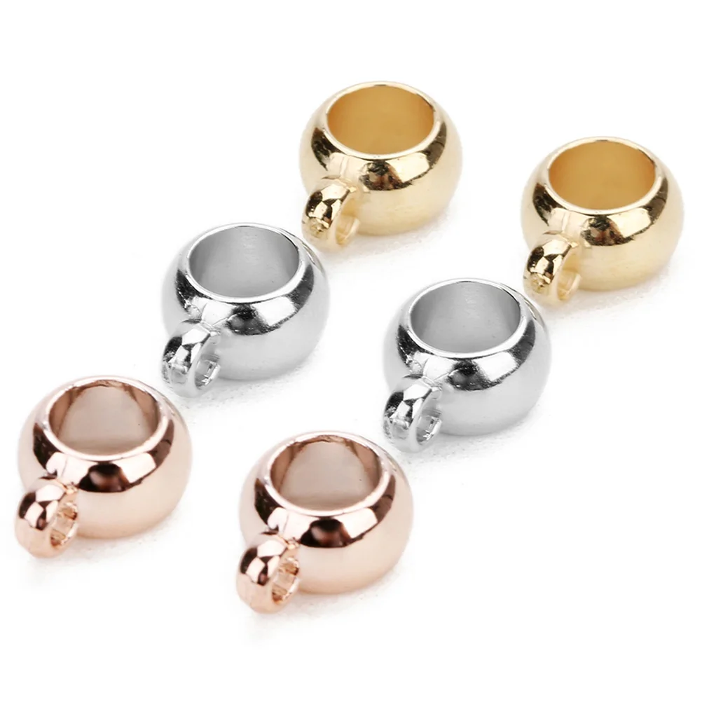 

200 Pcs Pendant Accessories Beads Bulk Large Hole Hanging Connector Bracelet Golden Charm Diy Jewelry Making Spacer Beads With