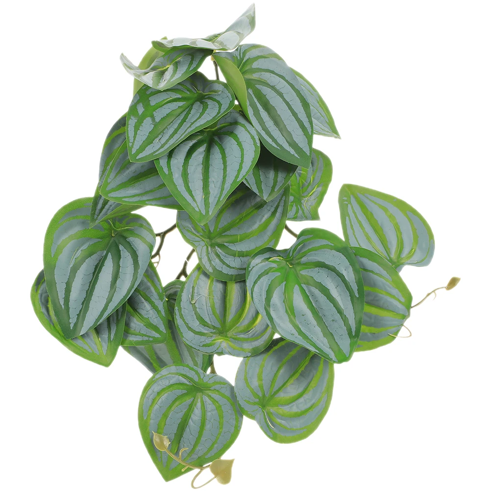 

Lifelike Green Fake Hanging Plant Simulated Habitat Terrarium Decor Leaf For Tank Ornament Hideout Turtle Box Hanging Fake Plant
