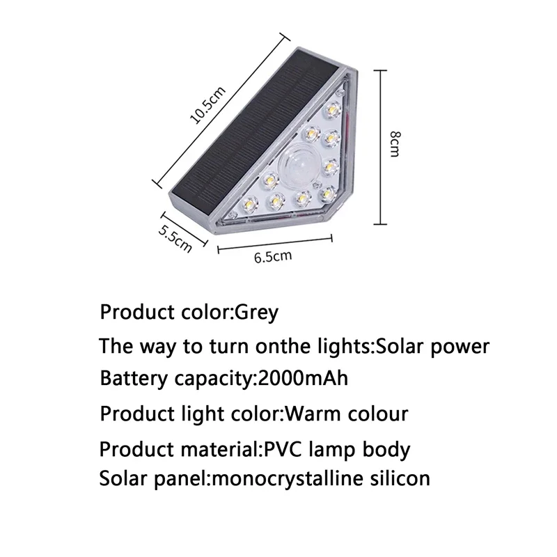 Led مصباح للطاقة الشمسية مع استشعار الحركة ، مقاوم للماء ، ip68 ، للخارجية ، حديقة ، الشارع ، الديكور