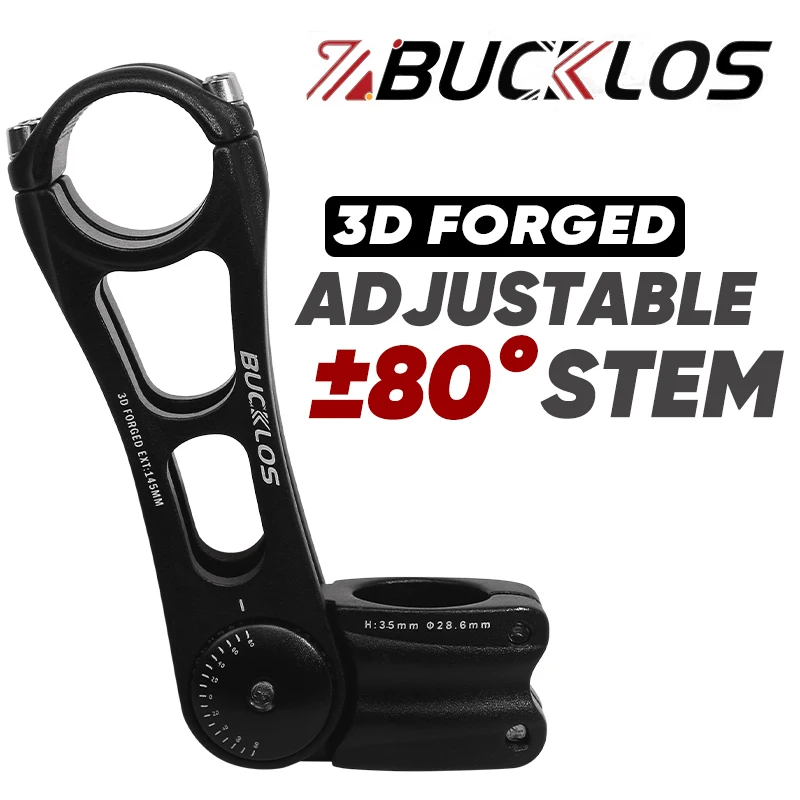 

Вынос руля велосипеда BUCKLOS, регулируемый вынос 25,4 мм 31,8 мм MTB, 3D кованый вынос руля шоссейного горного велосипеда 90/110/130/145 мм