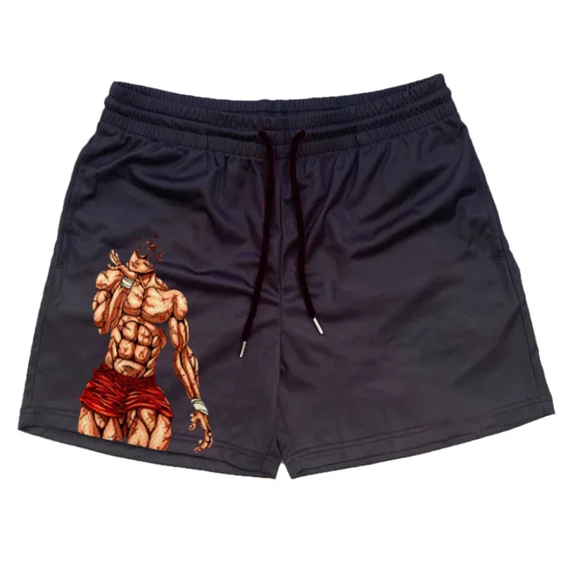 Anime Shorts Men Women 3D Manga Gym Shorts Fitness Mesh Quick Dry Board Shorts Sports Casual Short Pants Breathable Summer