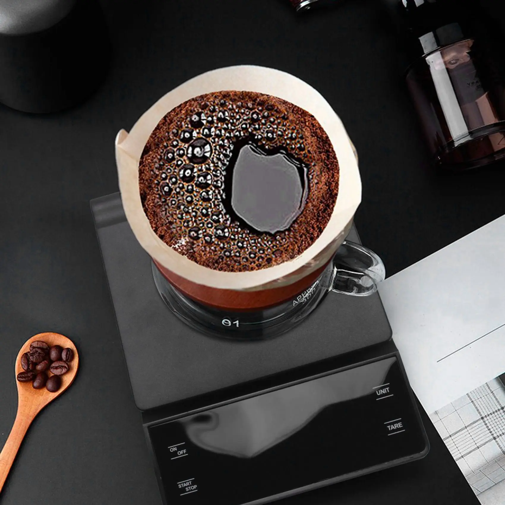 SEWS-Coffee Scale With Timer 3Kg/0.1G High Precision Pour Over Drip Espresso Scale With Back-Lit LCD Display