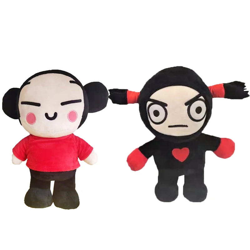 2pcs Pucca and Garu Plush Toy Chinese Cartoon Doll Stuffed Figure Sleeping Pillow Wedding Couple Kids Children Birthday Fan Gift