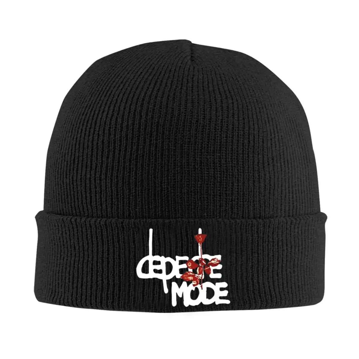 Red Mode Flowers Depeche Modes Rock Band Merch Winter Warm Beanie For Men Women Skull Knitted Hat Cap Beanies Skullies