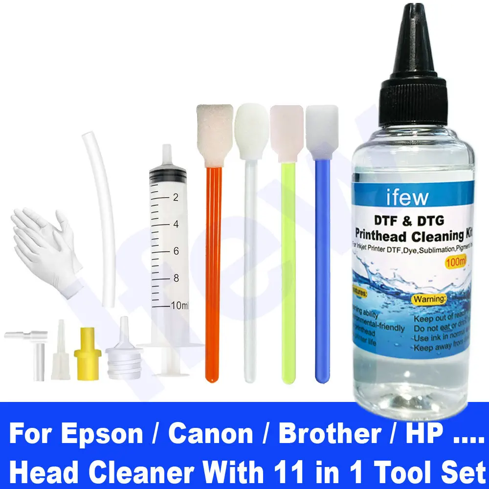 Printhead Cleaner Cleaning DTF Ink Solution Printer Repair Kit Refresh Print Head Cleaning Blocked Liquid for Epson L18050 L1800