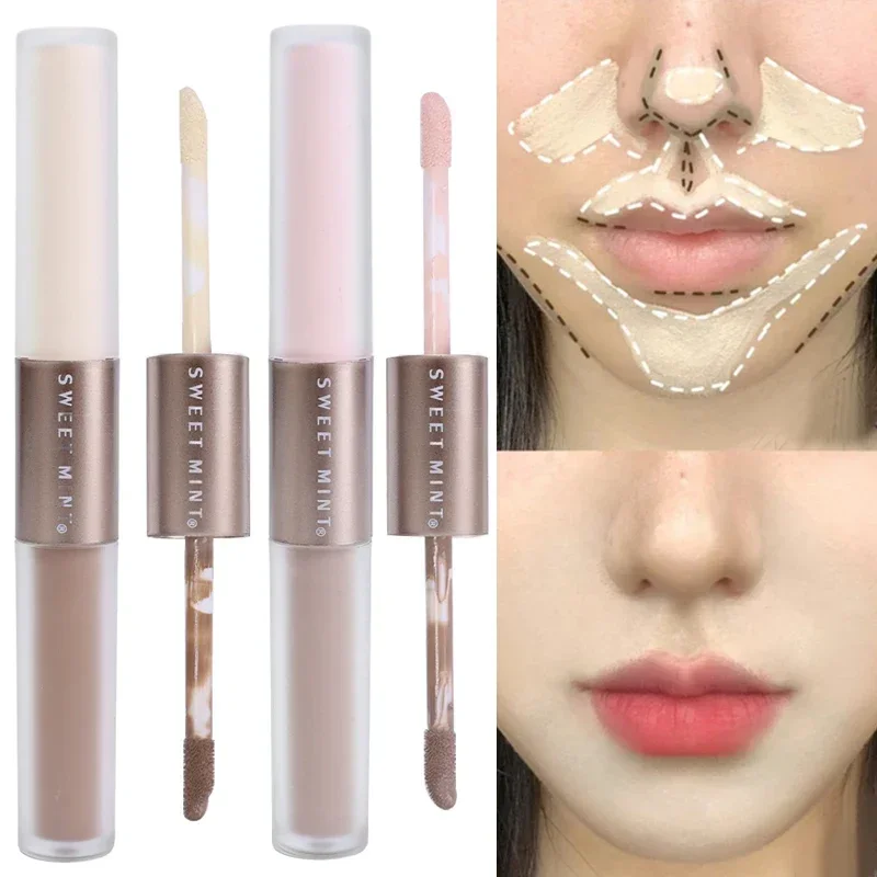 Impermeabile 2 in 1 Liquido Contouring Stick Opaco High Gloss Naso Ombra Schiarente Viso Abbronzanti Evidenziatore Trucco Cosmetici