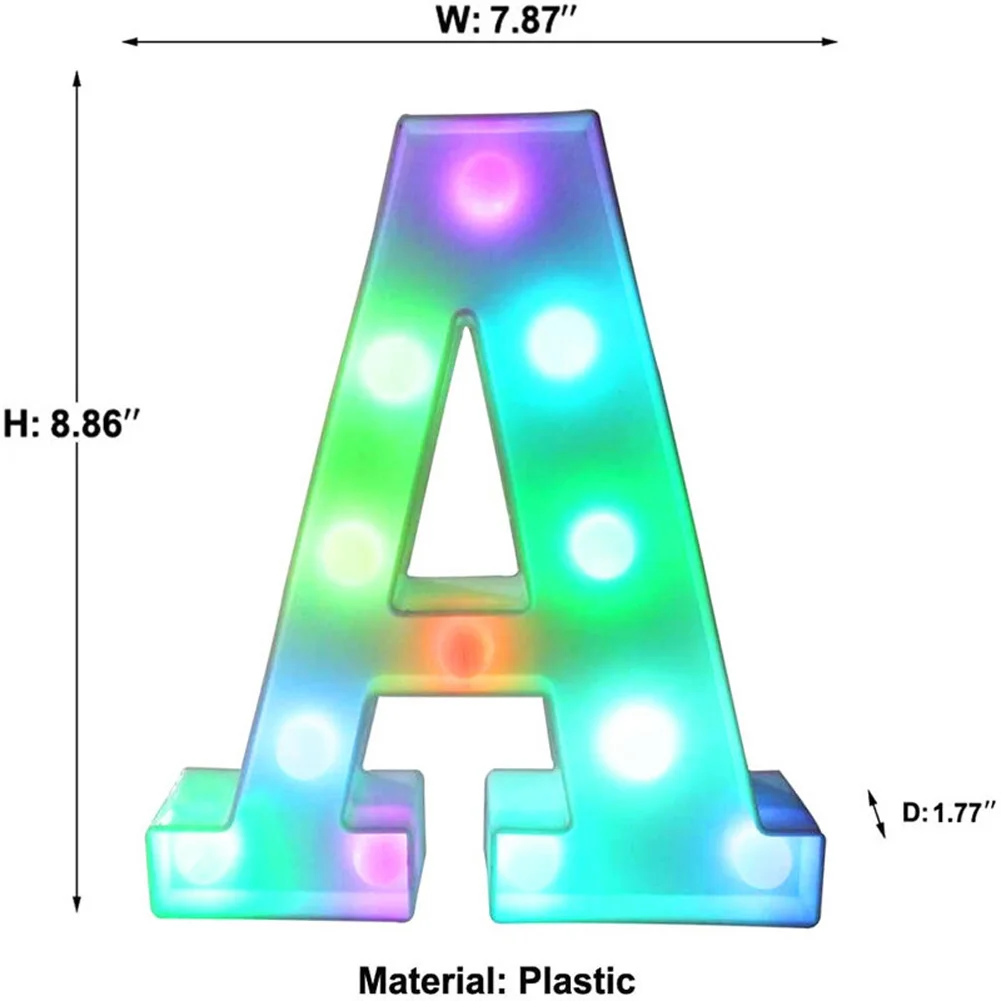 Lumières de lettre LED Shoous avec télécommande, lampe de barre, veilleuse pour décor de fête de mariage, 16 couleurs