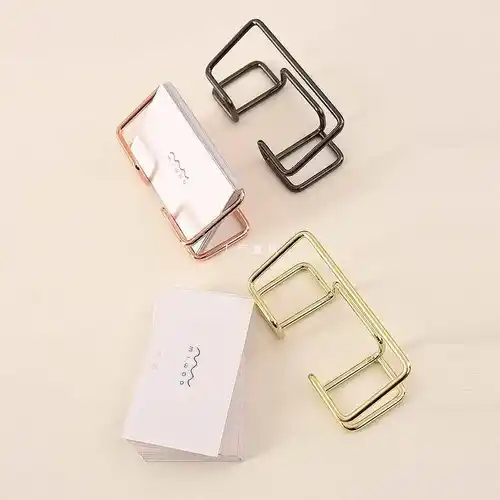 Gold Metal Business Card Holder Desk Bracket Cards Organizer Office Business Cards Display Holders Fashion Desktop Decorative - Image 4