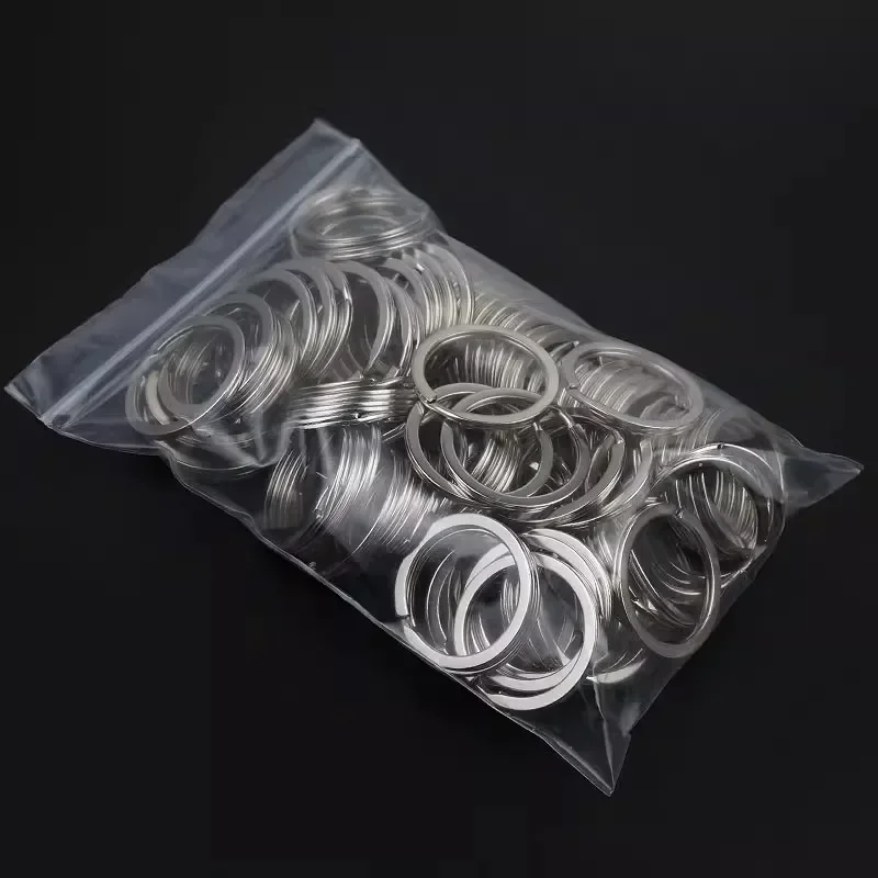 10/30pcs Stainless Steel Key Rings 20/25/28/30/35mm Round Flat Line Split Rings Keyring for Jewelry Making Keychain DIY Findings
