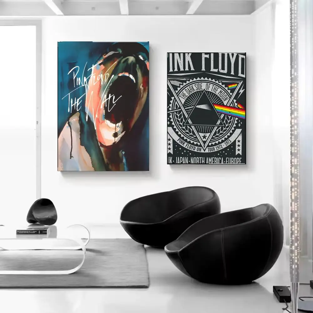 Band Pink Floyd Poster Self-adhesive Art Waterproof Paper Sticker Coffee House Bar Room Wall Decor
