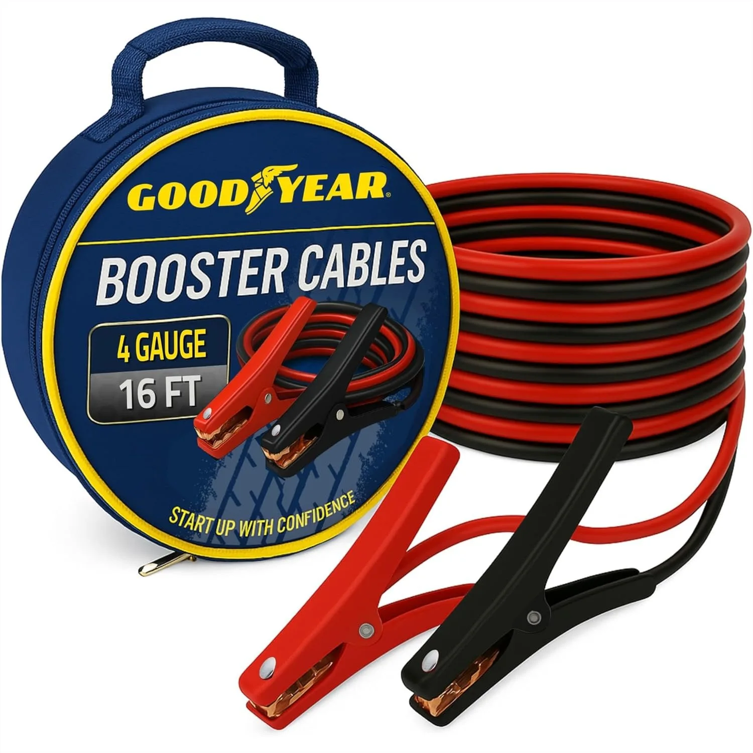 

Heavy Duty Jumper Cables for Car Battery - 4 Gauge 16 ft Booster Cables with Carrying Case for Cars Trucks SUVs Emergency