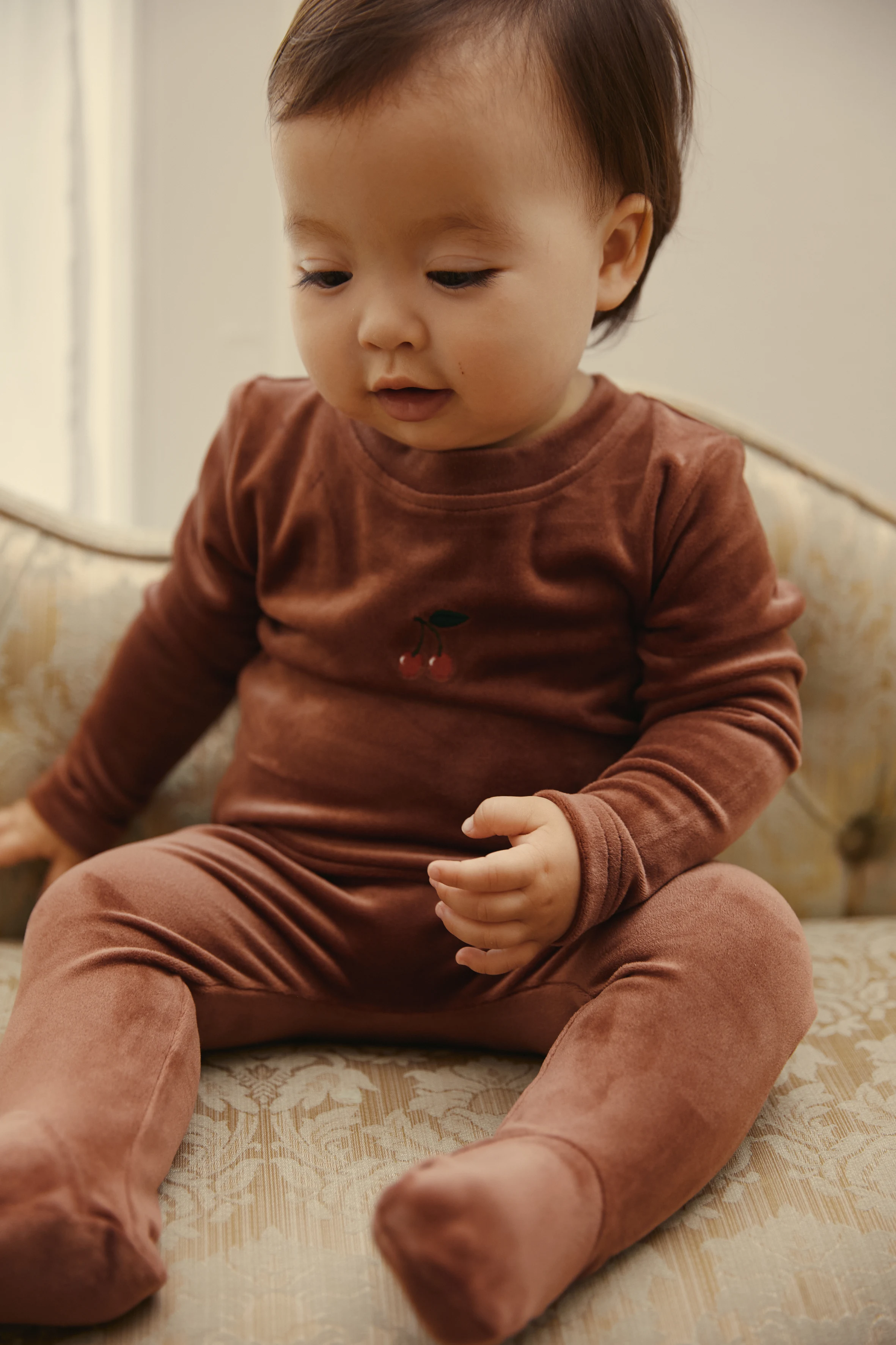 2026 AW Samtkleid für Babymädchen, Set für Jungen, Baby-Strampler – Detail 12