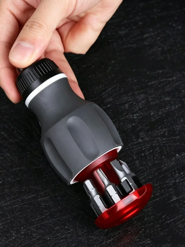 JUSTINLAU 8-in-1 Mini-Schnellratschenschraubendreher-Set 180 ° Verstellbarer Winkel, multifunktional für Hauswartungsarbeiten. – Detail 4