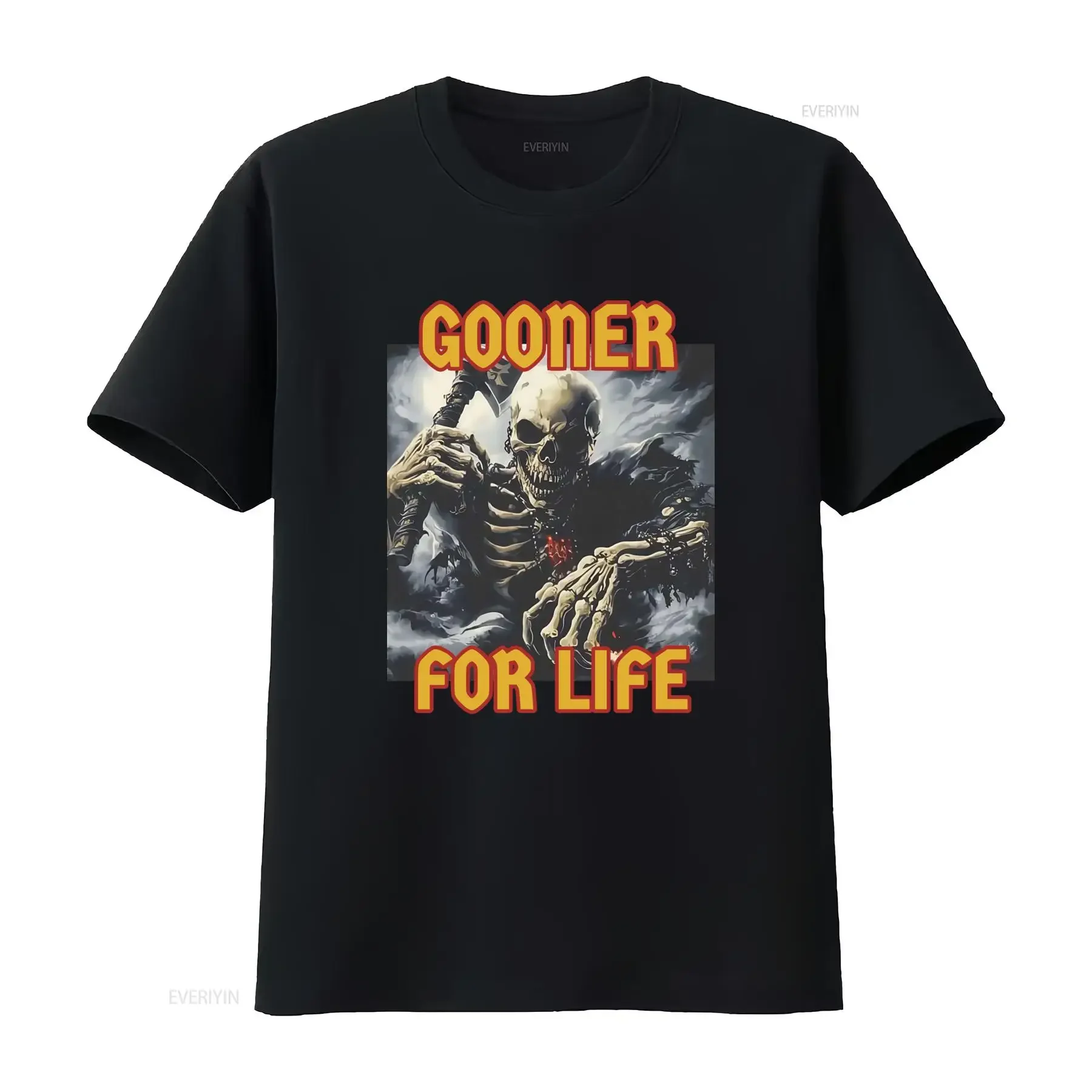 Gooner For Life Brainrot Skeleton T Shirt Unhinged Gen Z Edgy Humor Gag  vintage Washed Stretched Soft Breathable