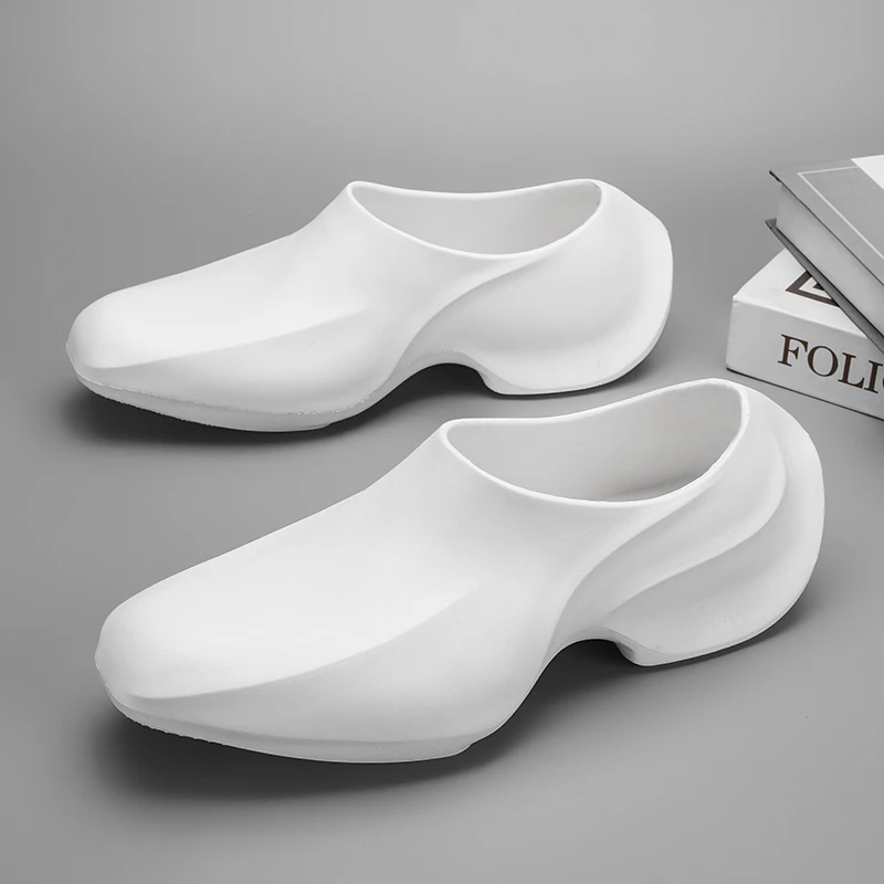 

HKDQ Мужская непромокаемая обувь от дождя Нескользящая повседневная обувь Мужская обувь Легкая уличная прогулочная обувь Мужская обувь без шнуровки