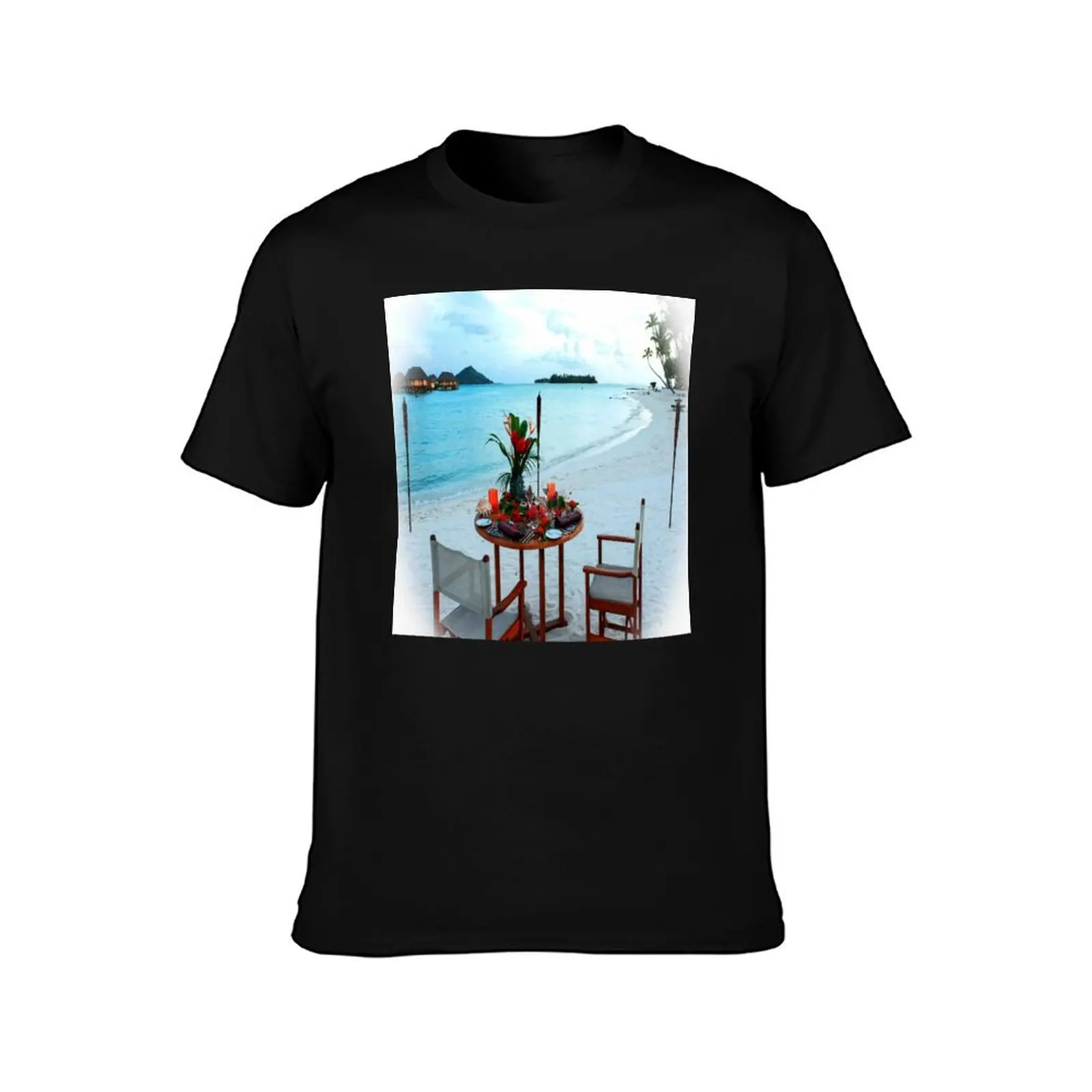 Bora Bora Beach Breakfast Tahiti Photo T-Shirt t shirts for man graphic tees T-Shirt