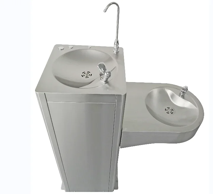 Vertical type  double water sinks  cold  warm water Public  Bottle filling station  drinking dispenser