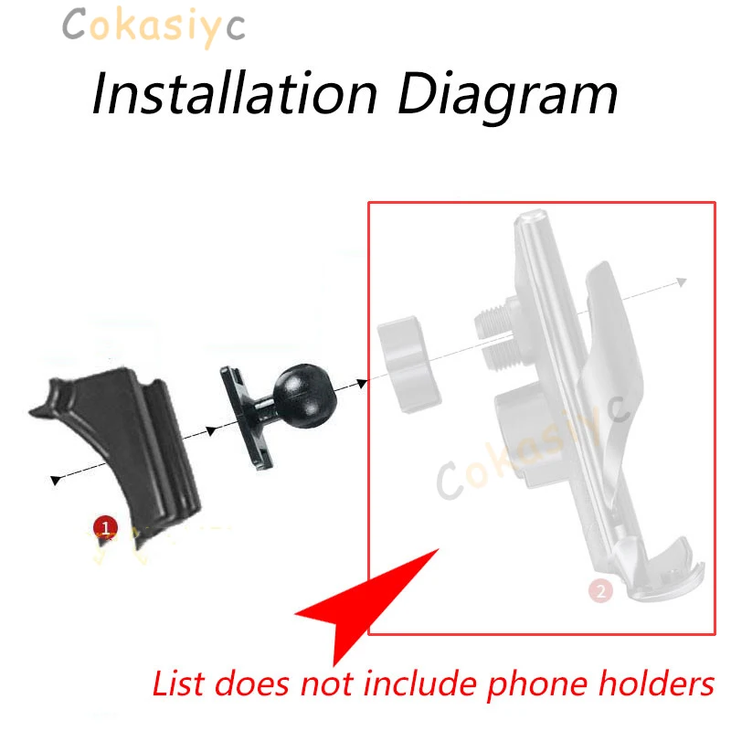 자동차 전화 홀더는 지프 랭글러 GPS 용 특수 마운트 고정 브래킷베이스 17mm 액세서리 2019-2022 지원